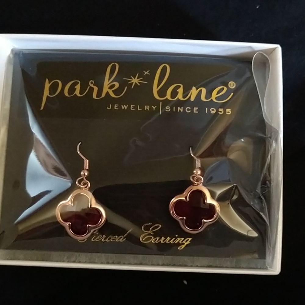 Park Lane Gold and Red Stone Earrings